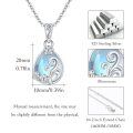 wholesale 925 Sterling Silver Teardrop Blue Moonstone Flower Pendant Necklaces for Women Girls Teenagers Mother's Day Gift Birthday Present Christmas s-0-1