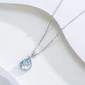 wholesale 925 Sterling Silver Teardrop Blue Moonstone Flower Pendant Necklaces for Women Girls Teenagers Mother's Day Gift Birthday Present Christmas s-0-5