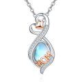 wholesale 925 Sterling Silver & Rose Gold Plated Mother's Day Gifts - Moonstone Infinity Teardrop Pendant Necklaces for Mom-0-0