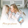 wholesale 925 Sterling Silver & Rose Gold Plated Mother's Day Gifts - Moonstone Infinity Teardrop Pendant Necklaces for Mom-0-4