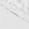 wholesale 925 Sterling Silver & Blue Moonstone Cat Charm Bracelet with Adjustable Chain - Elegant  for Her-0-4