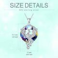 wholesale 925 Sterling Silver Rainbow Crystal Phoenix Moonstone Pendant Necklace for Women Gifts-0-1