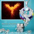 wholesale 925 Sterling Silver Rainbow Crystal Phoenix Moonstone Pendant Necklace for Women Gifts-0-5