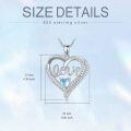 wholesale 925 Sterling Silver Love Moonstone Heart Pendant Necklace for Women-0-1