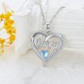 wholesale 925 Sterling Silver Love Moonstone Heart Pendant Necklace for Women-0-3