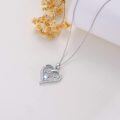 wholesale 925 Sterling Silver Love Moonstone Heart Pendant Necklace for Women-0-4