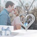 wholesale 925 Sterling Silver Love Moonstone Heart Pendant Necklace for Women-0-5