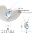 wholesale 925 Sterling Silver Moonstone Dolphin Pendant Necklace for Women Girls -0-1