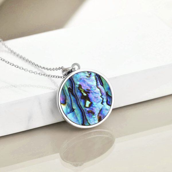 Sterling Silver Celtic Knot Moon Phase Pendant Necklace with Moonstone & Abalone Shell-5