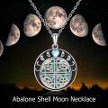 wholesale 925 Sterling Silver Abalone Shell Moon Phase Celtic Knot Pendant Necklace Gift Jewelry for Women and Men-0-6