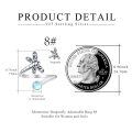 wholesale 925 Sterling Silver Moonstone Dragonfly Adjustable Open Ring for Women and Teenagers-0-1