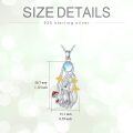 wholesale 925 Sterling Silver Moonstone Rabbit & Bee Mushroom Pendant Necklace for Women-0-1