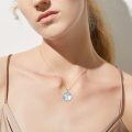 wholesale Sterling Silver Stone Ocean Necklace Sea Pendant Beach Jewelry Gift for Women - Rhodium Plated-0-6