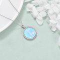 wholesale Sterling Silver Stone Ocean Necklace Sea Pendant Beach Jewelry Gift for Women - Rhodium Plated-0-8