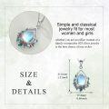 wholesale 925 Sterling Silver Teardrop Moonstone Birth Flower Pendant Necklace for Women Girls-0-1