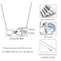 wholesale 925 Sterling Silver Infinity Dolphin Wave Blue Stone Pendant Necklace for Women Girls-0-1