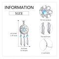 wholesale 925 Sterling Silver Blue Moonstone Dreamcatcher Feather Pendant Necklaces for Women-0-1