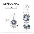 wholesale 925 Sterling Silver Moonstone Sun & Moon Drop Huggies for Women-0-1