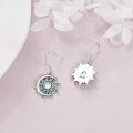 wholesale 925 Sterling Silver Moonstone Sun & Moon Drop Huggies for Women-0-3