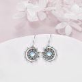 wholesale 925 Sterling Silver Moonstone Sun & Moon Drop Huggies for Women-0-4