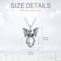wholesale 925 Sterling Silver Moonstone Wyvern Dragon Pendant Necklace for Women and Girls - Gifts-0-1