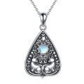 wholesale 925 Sterling Silver Triangle Moonstone Cat Family Pendant Necklace for Women and Girls-0-0