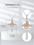 wholesale 925 Sterling Silver Mother and Child Cross Pendant Necklace with Cubic Zirconia - Gift for Mom Grandmother Nana Lover Daughter-0-1