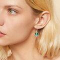 wholesale 925 Sterling Silver Green Emerald Tear Drop Leverback Dangle Earrings for Women-0-2