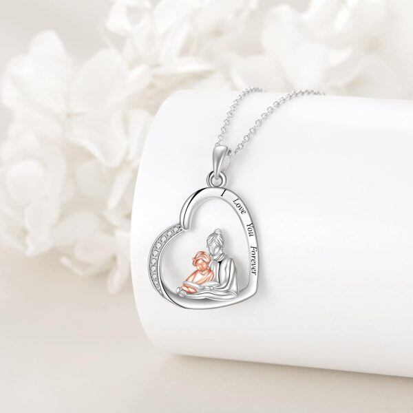 Sterling Silver Little Girl Book Pendant Necklace-3