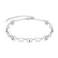 wholesale 925 Sterling Silver Butterfly Green Crystal Charm Bracelet for Women - Adjustable Ocean -0-0