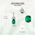 wholesale 925 Sterling Silver Celtic Knot Pendant with Pear-Shaped Emerald Crystal and Chain-0-1