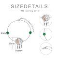 wholesale 925 Sterling Silver 925 with Green Emeralds and Pink Roses Dreamcatcher Charm Bracelet for Women-0-1
