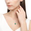 wholesale 925 Sterling Silver Emerald Heart Pendant Necklace Gemstone s for Her-0-2