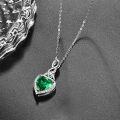 wholesale 925 Sterling Silver Emerald Heart Pendant Necklace Gemstone s for Her-0-4
