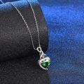 wholesale 925 Sterling Silver Emerald Heart Pendant Necklace Gemstone s for Her-0-5