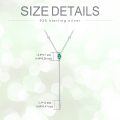 wholesale 9K White Gold Marquise Cut Green Stone Lariat Necklace 30cm + Extender Chain-0-1