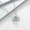 wholesale Silver Birthstone Swan Pendant Necklace for Women Couples Jewelry Gift - Rhodium Plated-0-3