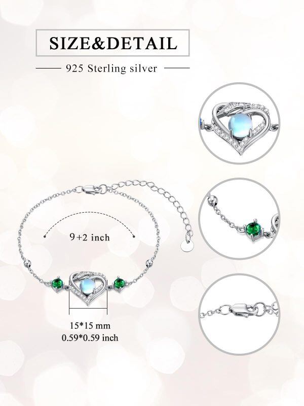 Sterling Silver Graduation Cap Ankle Bracelets with May Birthstone-1