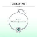 wholesale 925 Sterling Silver Green Crystal Knot Adjustable Anklet  for Her-0-1