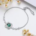 wholesale 925 Sterling Silver Green Crystal Knot Adjustable Anklet  for Her-0-3