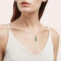 wholesale 925 Sterling Silver Green Heart & Rose Pendant Necklace for Sisters Forever My Friend s-0-4