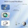 wholesale 925 Sterling Silver Green Crystal Infinity Pendant Necklace for Women-0-1