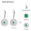 wholesale 925 Sterling Silver Green Emerald Compass Drop Earrings for Women-0-1