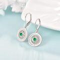 wholesale 925 Sterling Silver Green Emerald Compass Drop Earrings for Women-0-5