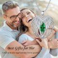 wholesale Sterling Silver Birthstone Angel Wings Necklace for Women Guardian Angel Pendant Anniversary Birthday Christmas Gifts - Rhodium Plated-0-5