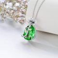 wholesale Sterling Silver Crystal Birthstone Necklace Pendant for Women 18+2 Inch - Rhodium Plated-0-12