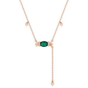 Sterling Silver Lab-Created Emerald Choker Necklaces with May Birthstone-0