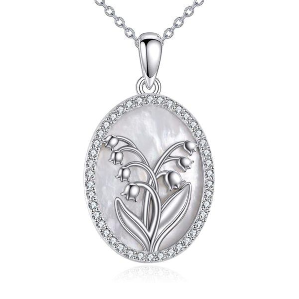 Sterling Silver Lily Of The Valley Pendant Necklace-0