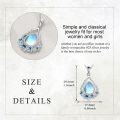 wholesale 925 Sterling Silver Teardrop Blue Moonstone Birth Flower Pendant Necklace for Women and Girls-0-1