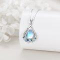 wholesale 925 Sterling Silver Teardrop Blue Moonstone Birth Flower Pendant Necklace for Women and Girls-0-3
